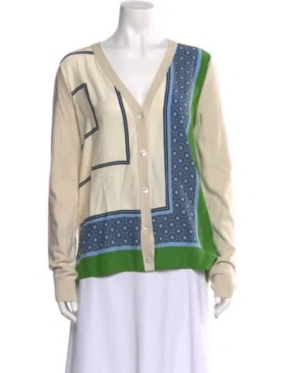 Pre-owned Tory Burch Silk Printed Sweatshirt W/ Tags In Neutral