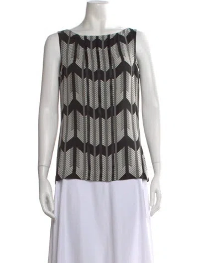 Pre-owned Tory Burch Silk Printed Top In Multi