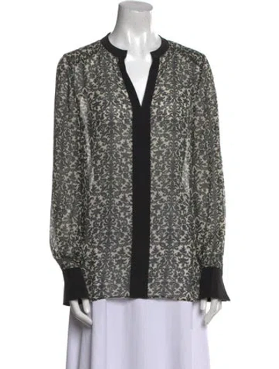 Pre-owned Tory Burch Silk Printed Tunic In Green