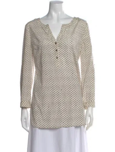 Pre-owned Tory Burch Silk Printed Tunic In Neutral