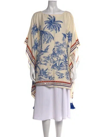 Pre-owned Tory Burch Silk Printed Tunic In Neutral