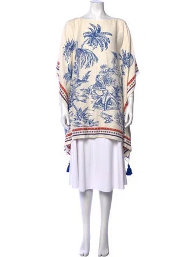 Pre-owned Tory Burch Silk Printed Tunic In Neutrals