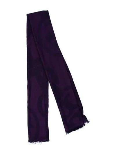 Pre-owned Tory Burch Silk Scarf In Purple