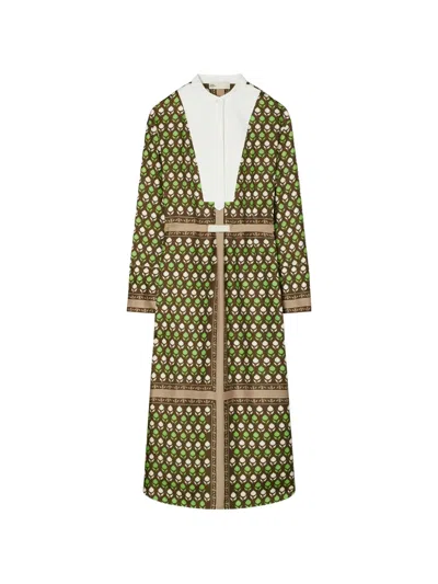 Tory Burch Silk Shirt Dress In Purple