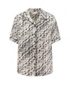Tory Burch T Monogram Print Short-sleeved Shirt In Gray