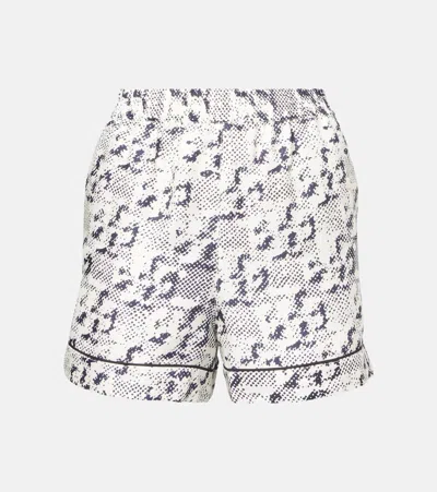 Tory Burch Silk Shorts In White