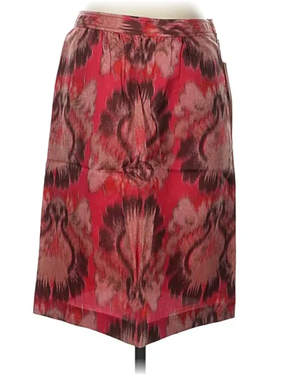 Pre-owned Tory Burch Silk Skirt In Burgundy