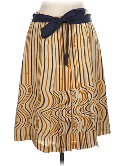 Pre-owned Tory Burch Silk Skirt In Gold