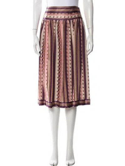 Pre-owned Tory Burch Silk Skirt W/ Tags In Pink