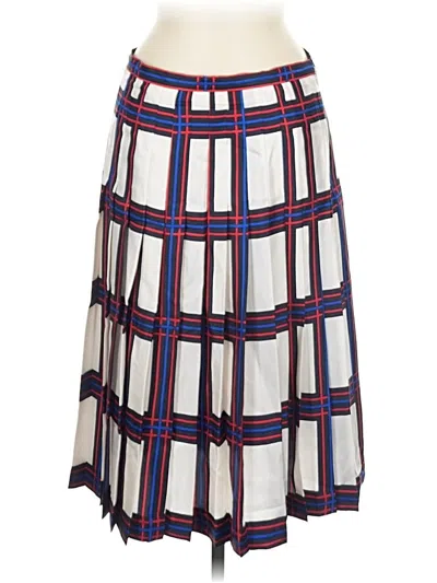 Pre-owned Tory Burch Silk Skirt In White