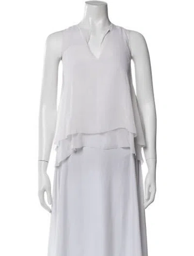 Pre-owned Tory Burch Silk Sleeveless Blouse In Gray