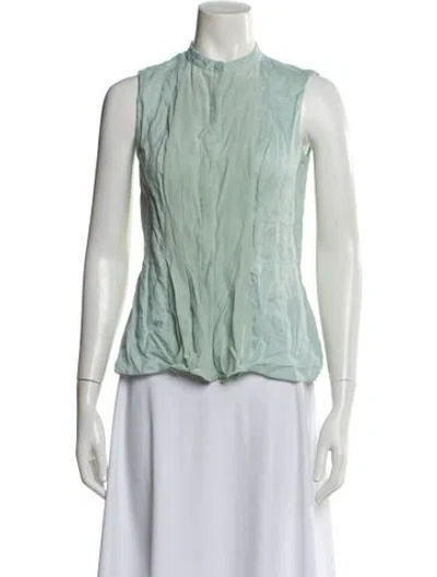 Pre-owned Tory Burch Silk Sleeveless Blouse In Green