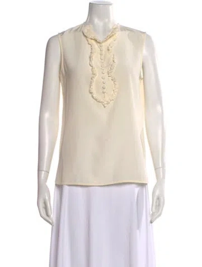 Pre-owned Tory Burch Silk Sleeveless Blouse In Neutral