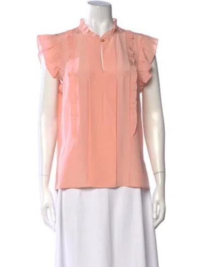 Pre-owned Tory Burch Silk Sleeveless Blouse In Pink