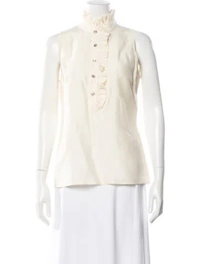 Pre-owned Tory Burch Silk Sleeveless Blouse W/ Tags In Neutral