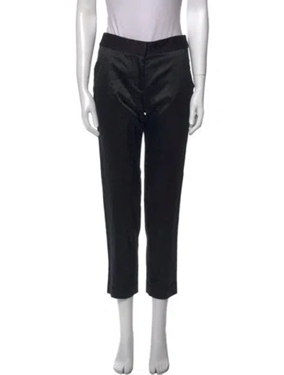 Pre-owned Tory Burch Silk Straight Leg Pants In Blue