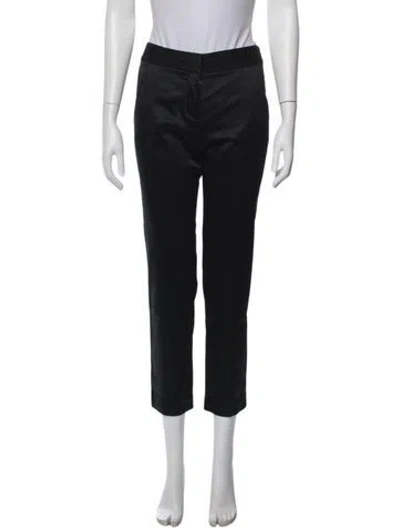 Pre-owned Tory Burch Silk Straight Leg Pants In Blue