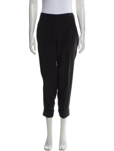 Pre-owned Tory Burch Silk Straight Leg Pants In Gray