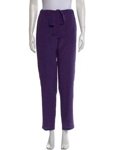Pre-owned Tory Burch Silk Straight Leg Pants W/ Tags In Blue