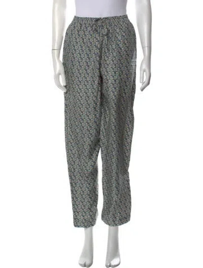 Pre-owned Tory Burch Silk Straight Leg Pants In White