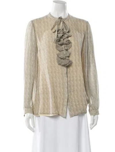Pre-owned Tory Burch Silk Striped Blouse