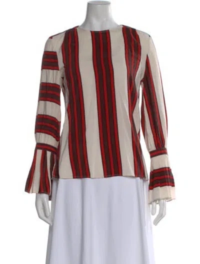 Pre-owned Tory Burch Silk Striped Blouse