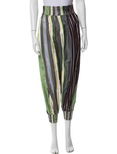 Pre-owned Tory Burch Silk Striped Pajamas In Blue