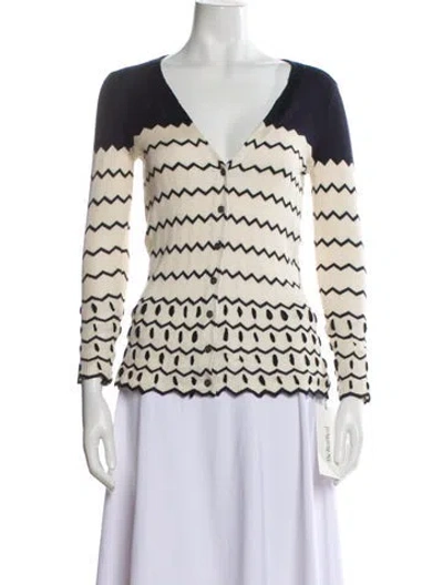 Pre-owned Tory Burch Silk Striped Sweater