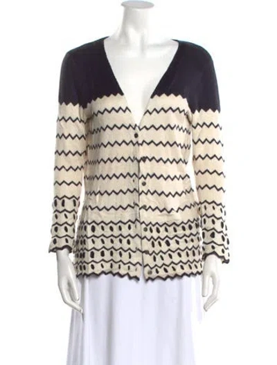 Pre-owned Tory Burch Silk Striped Sweater