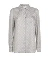 Tory Burch Silk T Monogram Shirt In Grey