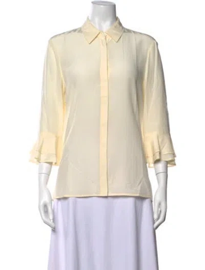 Pre-owned Tory Burch Silk Three-quarter Sleeve Blouse In Neutral