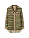 Tory Burch Printed Silk Shirt In Green