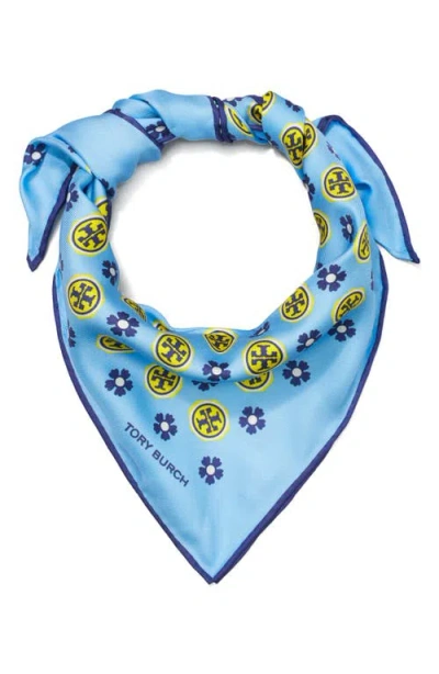 Tory Burch Silk Triangle Scarf In Blue