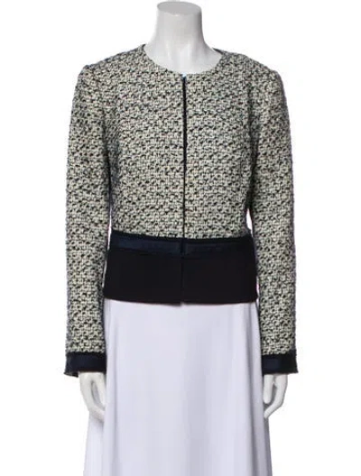 Pre-owned Tory Burch Silk Tweed Pattern Evening Jacket In Multi