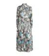 Tory Burch Printed Pleated Silk Twill Dress In Multi