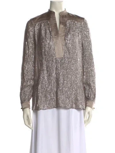 Pre-owned Tory Burch Silk V-neck Blouse