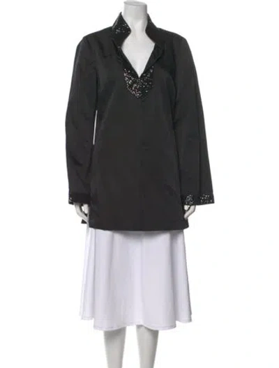 Pre-owned Tory Burch Silk V-neck Tunic In Black