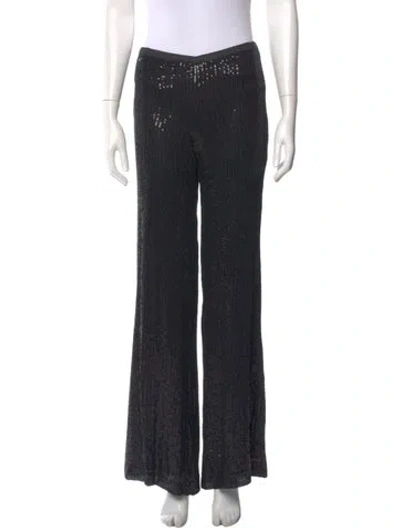 Pre-owned Tory Burch Silk Wide Leg Pants In Black
