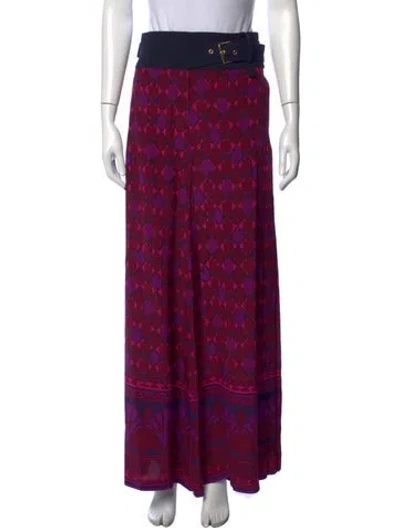 Pre-owned Tory Burch Silk Wide Leg Pants In Purple