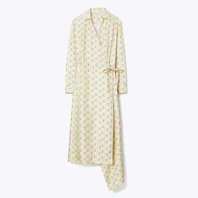Tory Burch Silk Wrap Dress In Neutral
