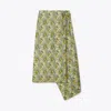 Tory Burch Silk Wrap Skirt In Green