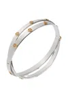 Tory Burch Icon Stud Double Bracelet In Silver