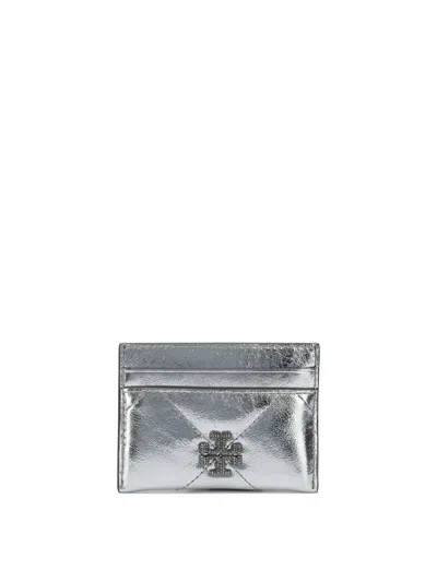 Tory Burch Silver Cow Leather Card Holder
