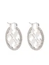 Tory Burch Silver Crystal Embellished Earrings