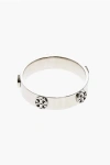 Tory Burch Silver-effect Miller Ring With Studs Monogram