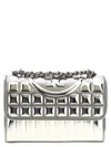 Tory Burch Silver Fleming Shoulder Bag In Silver