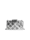 Tory Burch Silver Leather Crossbody Bag In Transparent