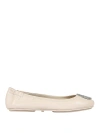 TORY BURCH SILVER LEATHER FLATS