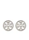 Tory Burch Miller Double-t Stud Earrings In Silver