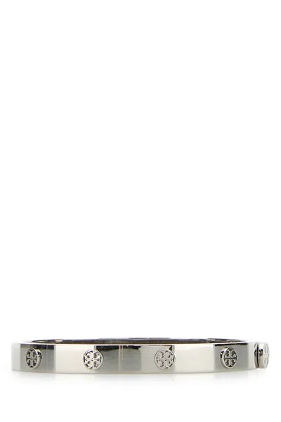 Tory Burch Silver Metal Miller Bracelet In Animal Print